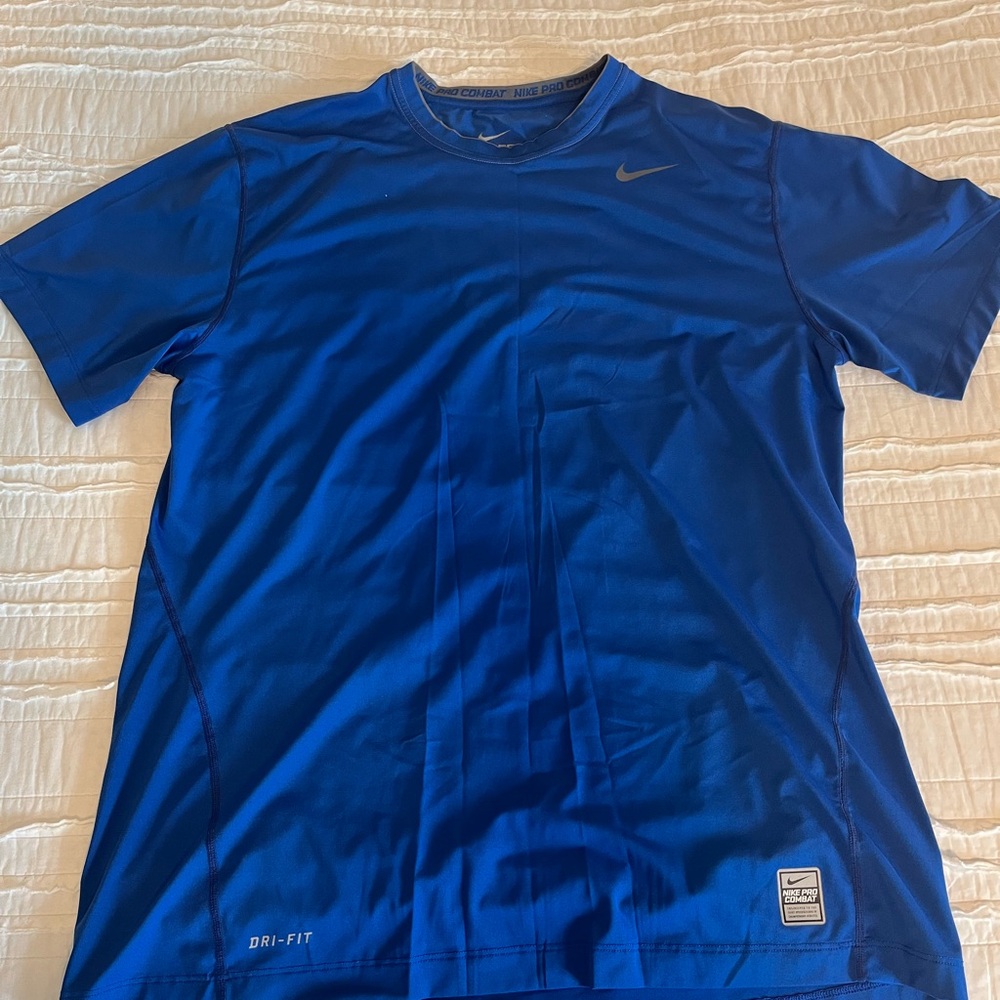 Nike Blue Short Sleeve Tee Moisture-Wicking